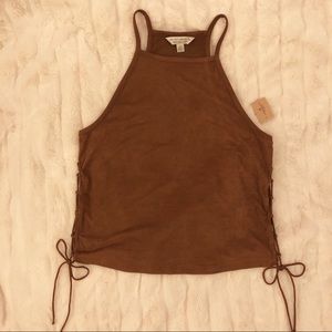 American Eagle Suede Halter Top